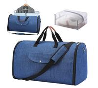 Travel Garment Bags for Women and Men, Hixingo 2in1 Hanging Suit Carrier Garment Duffle Bag Folding Carry-On Travel Garment Bags for Business Flight Journey Essentials (Navy Blue)
