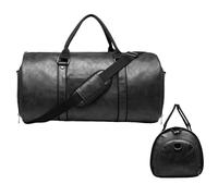 Travel Garment Duffle Bag | Convertible Suit Carrier Large Suit Bag | Leather 2 in 1 Garment Carrier with Shoes Compartment for Men, Women Vacation
