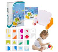 Travel Geometry Puzzles,Pattern Blocks Jigsaw Table Game | Interactive Teaser Brain Educational Puzzle Toy for Children Girls Boys