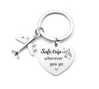 Travel Gifts for Women Men Keyring Travelling Gifts for Her Him Graduation Gift for Flight Attendant Flight Travellers Gift for Someone Going Travelling Presents Safe Trip Wherever You Go Present