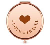 Travel Gifts for Women Traveler Compact Mirror Travels Accessories Presents for People Who Travel Makeup Mirrors Traveling Present for Travelers Women Mom Her Vacation Retirement Gift for Friend