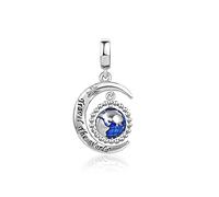 Travel Globe and Moon Dangle Charm Compatible with Pandora Charms Bracelets Worldwide Birthday Jewellery Gift for Women Sister Daughter Granddaughter