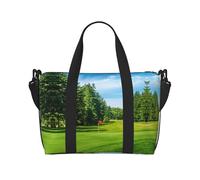 Travel Golf Course Lawn Print Duffel Bag for Men Women,Lightweight Waterproof Tote Bags with Zipper,Trendy Crossbody Bag