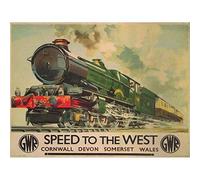Travel Gwr Railway Rail Train Steam Engine Corn Wales UK Retro Art Print Poster Wall Art A3 & A4 Wall Decor
