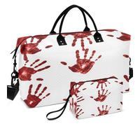 Travel Gym Duffel Bag Set All-over Printed Convertible Shape Easy Storage for Sports & Gym, Bloody Hand Splatter Halloween Blood Drip Horror, One Size, Retro