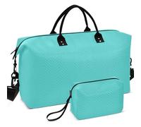 Travel Gym Duffel Bag Set All-over Printed Convertible Shape Easy Storage for Sports & Gym, Medium Turquoise blue, One Size, Retro
