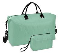 Travel Gym Duffel Bag Set All-over Printed Convertible Shape Easy Storage for Toiletry Organizer, Sage Green Solid color Pure Plain, One Size, Retro