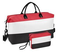 Travel Gym Duffel Bag Set All-over Printed Convertible Shape Large Capacity for All Seasons Republic Of Yemen Flag Black
