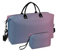 Travel Gym Duffel Bag Set All-over Printed Convertible Shape Large Capacity for Sports & Gym, Blue Pastel Gradient, One Size, Retro