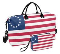 Travel Gym Duffel Bag Set All-over Printed Convertible Shape Large Capacity for Toiletry Organizer Betsy Ross Flag