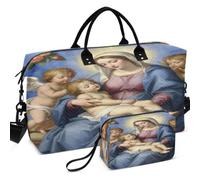 Travel Gym Duffel Bag Set All-over Printed | Convertible Shape Lightweight for Daily Storage Nativity Christmas Star Mary with Baby