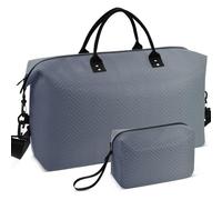 Travel Gym Duffel Bag Set All-over Printed Convertible Shape Portable for Daily Storage, Blue Grey Gradient, One Size, Retro