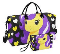 Travel Gym Duffel Bag Set All-over Printed Mesh Divider pouching Large Capacity for All Seasons, Non-Binary Pride Flag Fantasy Creature, One Size, Retro