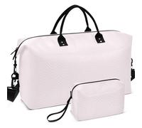 Travel Gym Duffel Bag Set All-over Printed Multi Pockets Easy Storage for Daily Storage, Blush Pastel Solid color Pure Plain, One Size, Retro