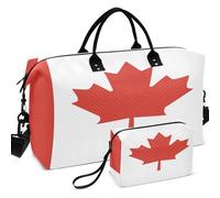 Travel Gym Duffel Bag Set All-over Printed Multi Pockets Easy Storage for Travel, National Flag of Canada, One Size, Retro