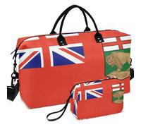 Travel Gym Duffel Bag Set All-over Printed Multi Pockets Portable for All Seasons, Alberta Flag, One Size, Retro