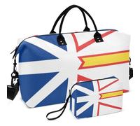 Travel Gym Duffel Bag Set All-over Printed Multi Pockets Portable for All Seasons, Newfoundland and Labrador Flag, One Size, Retro