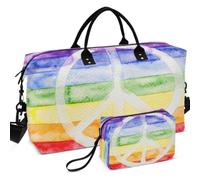 Travel Gym Duffel Bag Set All-over Printed With Small pouching Large Capacity for Travel Pace Flag (peace Sign)