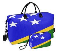 Travel Gym Duffel Bag Set Wave Ultrasonic Quilted Convertible Shape Lightweight for Travel, National Flag of Solomon Islands, One Size, Retro