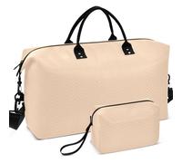 Travel Gym Duffel Bag Set Wave Ultrasonic Quilted Multi Pockets Large Capacity for Toiletry Organizer, Peach Solid color Pure Plain, One Size, Retro