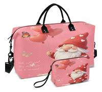 Travel Gym Duffel Bag Set Wave Ultrasonic Quilted Trolley Sleeve Large Capacity for Daily Storage Mini Love Cute Hearts