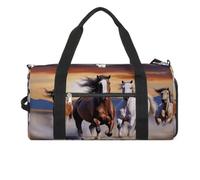 Travel Gym Duffle Bag, Running Horses Print Duffle Bags,womens Mens Gym Bag,gym Bags,gym Bag with Shoe Compartment, Running Horses, One Size