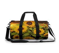 Travel Gym Duffle Bag, Sun Flower Print Duffle Bags,womens Mens Gym Bag,gym Bags,gym Bag with Shoe Compartment, Sun Flower, 17.7in/9in/9in