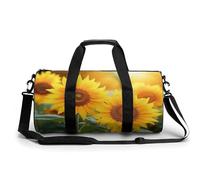 Travel Gym Duffle Bag, Sunflower Flowers Print Duffle Bags,womens Mens Gym Bag,gym Bags,gym Bag with Shoe Compartment, Sunflower flowers, 17.7in/9in/9in