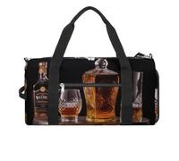 Travel Gym Duffle Bag, Whisky Beer Pictures Print Duffle Bags,womens Mens Gym Bag,gym Bags,gym Bag with Shoe Compartment, Whisky Beer Pictures, One Size