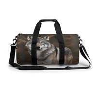 Travel Gym Duffle Bag, Wild Wild Gray Wolf Print Duffle Bags,womens Mens Gym Bag,gym Bags,gym Bag with Shoe Compartment, Wild Wild Gray Wolf, 17.7in/9in/9in