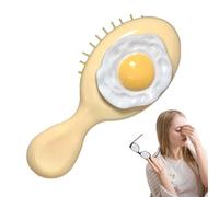 Travel Hair Brush - Massage Hair Comb with Fried Egg Design | Cute Cartoon Scalp Brush, Portable Air Comb for Adults and Kids