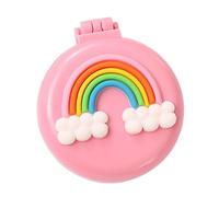 Travel Hair Brush Pocket Comb with Mini Mirror Portable Compact Folding Hair Brushes Round Mini Compact Massage Comb for Girls and Women Cloud