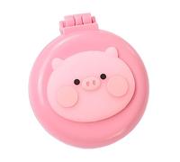 Travel Hair Brush Pocket Comb with Mini Mirror Portable Compact Folding Hair Brushes Round Mini Compact Massage Comb for Girls and Women Little Pig