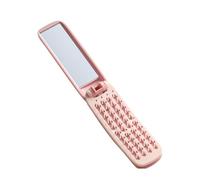 Travel Hair Brush with Mirror Foldable Massage Portable Compact Hair Brush with Folding Comb for Women Girls Work School Daily Use Gym Business Makeup Styling Care