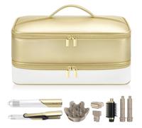 Travel Hair Dryer Case for Shark Glam, Portable Hair Tools Bag for Shark FlexFusion, Double-Layer Storage Carrying Case for Shark FlexStyle Blow Dryer, Silki Straightener & Glossi Attachments Holder