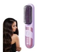 Travel Hair Straightener | Curler Brush For Home Use, Anti-scald 2-in-1 Wireless Ionic Hair Straightener Brush for Hair Types