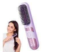 Travel Hair Straightener - Wireless Curler Brush,2-in-1 Cordless Ionic Hair Straightener Brush Anti-scalding for Travel, Salon, Home