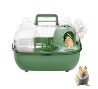 Travel Hamster Cage Cute with Water Bottle Transparent Cover Portable