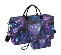 Travel Hand Bag Carry On Personal Item Bag with Adjustable Strap for Trip Large Capacity Dark Demon Anime