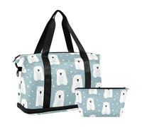 Travel Hand Weekender port Tote gym bag with Adjutable trap for port Multifunctional, Polar Bear