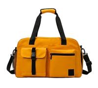 Travel Handbag Large Capacity Dry and Wet Separation Travel Bag with Shoe Bin Can Be Set Rod Box Portable Sports Bag Fitness Gym Bag(Yellow)