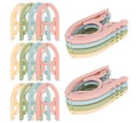 Travel Hangers 20 PCS Folding Clothes Hangers Portable Plastic Clothes Coats Hangers Non-SlipTravel Hanger Portable Folding Foldable Space Saving Coat Hanger for Home,Hotel,Travel,Camping(4Colors)