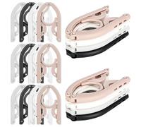 Travel Hangers 20PCS, Folding Clothes Hangers, Portable Plastic Clothes Coats Hangers, Non-SlipTravel Hanger, Portable Folding Foldable Space Saving Coat Hanger for Home,Hotel,Travel,Camping-4Colors