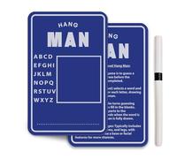 Travel Hangman Game for Kids & Adults - Reusable Board with Pen - Compact Family Word Guessing Game for Road Trips, Holidays and Camping