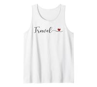 Travel Heart Cute Handwritten Typography Gift Tank Top