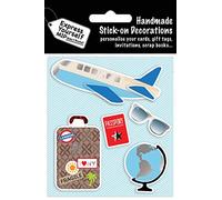 Travel/Holiday Themed Toppers - Self Adhesive Greeting Card Craft Embellishment Sticker Set for Card Making, Gift Wrapping, Scrapbooking, Paper Crafts and DIY Projects - Express Yourself MIP