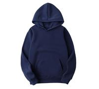 Travel Hoodie Womens Pullover Long Sleeve Hooded Sweatshirt with Pocket Solid Plus Size Hoodies Casual Fit Tops Comfortable Home Going Out Sweatshirts Holiday Ladies Hoodies Autumn Winter S-3XL Navy