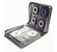 TRAVEL HOPPA 256 Capacity CD/DVD Protective CD Case Wallet Organiser Storage Holder Bag Portable with Carry Handle - Holds 256 CD's DVD's Blu Ray Video Games Disc's - Silver