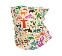 Travel Icons Culture Nation Abstract Headband Non-Slip Headscarf Anitdust Half Face Scarf For Sports Skiing Tennis 25X50Cm