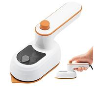 Travel Iron Mini Iron Machine for Clothes, Portable Micro Steam Iron Handheld 180°Rotatable Professional Small Iron for Home Business Traveling Sewing (White)